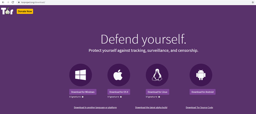 TOR project website